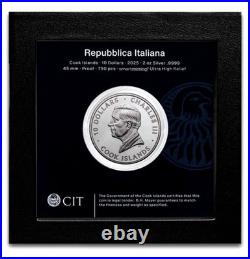 2025 REPUBBLICA ITALIANA 2 Oz Silver Coin 10$ Cook Islands