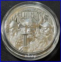 2026 1 Oz. 9999 Silver $5 Cook Islands Proof Legends Savage Vikings Coin UHR