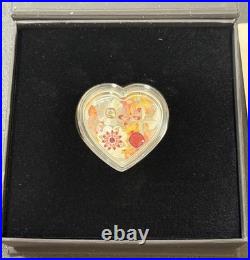 2026 20g 9999 Silver CIT Cool Islands Brilliant Love Blossom Heart WithCrystals