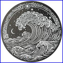 2026 Cook Islands 1 oz Silver Wave Obsidian Black Coin
