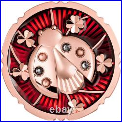2026 Cook Islands Evergreen Ladybug 1 oz Silver Rose Gilded Coin