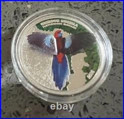 20g Silver Coin 2014 Cook Islands $5 3D Parrot Crimson Rosella