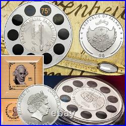 2 COINS FAHRENHEIT & CELSIUS Silver Proofs THERMOMETER Palau & Cook 2014