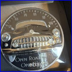 2 OZ SILVER 999 OPEN ROADS 10 Dollari Cook Islands 2021 BLACK PROOF