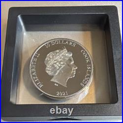 2 OZ SILVER 999 OPEN ROADS 10 Dollari Cook Islands 2021 BLACK PROOF 2 OZ SILVER 999 OPEN ROADS 10 Dollari Cook Islands 2021 BLACK PROOF