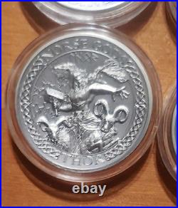 2 oz. Fine Silver 6-Coin Collection Norse Gods 2015/2016