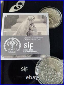 2 oz. Fine Silver 9-Coin Set Norse Gods (Cook Islands)