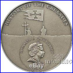 2nd Crusade LOUIS VII OF FRANCE Antique Finish Silver Coin 2009 Cook Islands