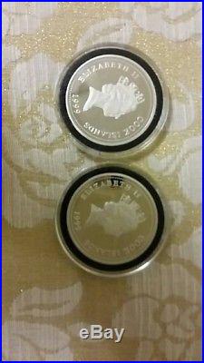 2pc Cook Islands 1999 garfield silver COIN Set