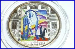 3 oz Silver Coin Medal Cook Islands 20 Dollar Franz Marc Blue Horse