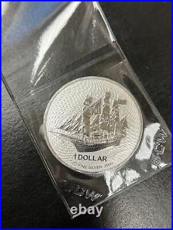 (5) 2022 Cook Islands Bounty 1 oz Silver Bullion Coin BU. 9999 Ag