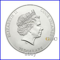 7 SUMMITS CARSTENSZ PYRAMID 25$ silver coin 5oz. Fine silver coin Cook Islands