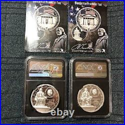 7k metals coin Benjamin Franklin 2021 Cook Is. PF 70 Ultra Cameo X 2 LOT