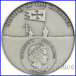 7th Crusade SAINT LOUIS IX Antique Finish Silver Coin 2015 Cook Islands