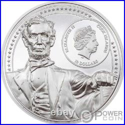 ABRAHAM LINCOLN by Miles Standish 2 Oz Silver Coin 10$ Cook Islands 2022