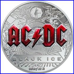 AC/DC Black Ice $10 2oz Silver Coin Cook Islands