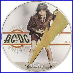 AC/DC HIGH VOLTAGE 2018 $2 1/2 oz Pure Silver Coin Cook Islands CIT