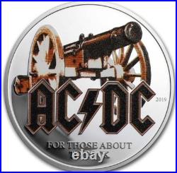 AC/DC Silver Proof Coin 1/2 Oz FOR THOSE ABOUT TO ROCK 2019 Cook Islands $2