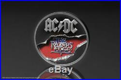 AC/DC THE RAZORS EDGE 2019 $10 2 oz Pure Silver Black Proof Coin Cook Islands