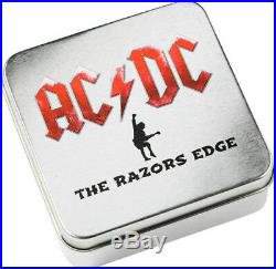 AC/DC THE RAZORS EDGE 2019 $10 2 oz Pure Silver Black Proof Coin Cook Islands