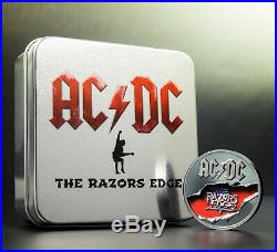 AC/DC The Razors Edge 2 oz silver coin black proof Cook Islands 2019 in OGP