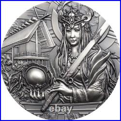 AMATERASU Sun Goddess 3 Oz Silver Coin 20$ Cook Islands 2021