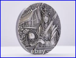 AMATERASU Sun Goddess 3 Oz Silver Coin 20$ Cook Islands 2021
