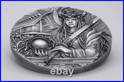AMATERASU Sun Goddess 3 Oz Silver Coin 20$ Cook Islands 2021