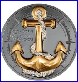 ANCHOR ROUGH STORMS Journey 2 Oz Silver Coin 10$ Cook Islands 2025