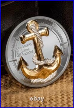 ANCHOR ROUGH STORMS Journey 2 Oz Silver Coin 10$ Cook Islands 2025