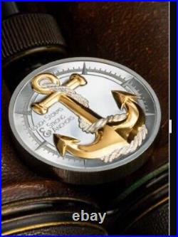ANCHOR ROUGH STORMS Journey 2 Oz Silver Coin 10$ Cook Islands 2025 ANCHOR ROUGH STORMS Journey 2 Oz Silver Coin 10$ Cook Islands 2025