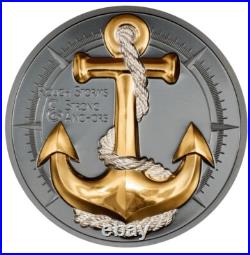 ANCHOR ROUGH STORMS Journey 2 Oz Silver Coin 10$ Cook Islands 2025