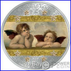 ANGELS SISTINE MADONNA Masterpieces Art 3 Oz Silver Coin 20$ Cook Islands 2020