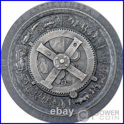 ANTIKYTHERA MECHANISM Antiqued 3 Oz Silver Coin 20$ Cook Islands 2023