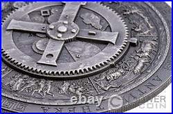 ANTIKYTHERA MECHANISM Antiqued 3 Oz Silver Coin 20$ Cook Islands 2023