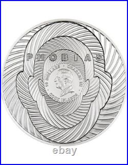 ARACHNOPHOBIA Phobias Spider 2 Oz Silver Coin 10$ Cook Islands 2025