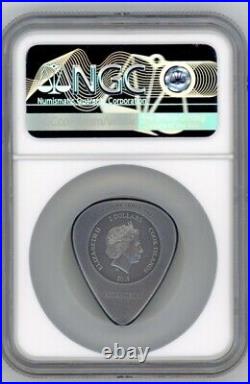 Ac/dc Guitar Plug Me In 2019 Cook Islands $2 Silver Coin Ngc Ms70 Fr Antiqued