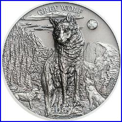 American Grey Wolf 5 Dollars 1 Oz Palau 2020 Silver Coin
