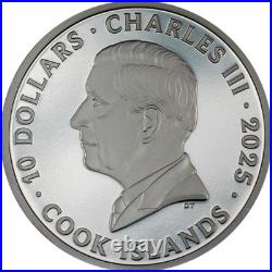 Anchor Rough storms. Cook Islands 10$ 2025 goldplated 2 oz 99,99% silver coin