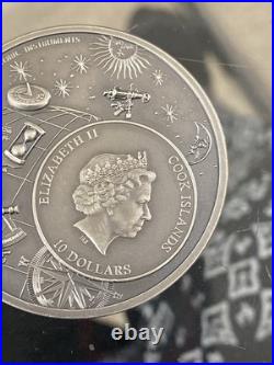 Astrolabe 2 oz high relief silver coin antiqued Cook Islands 2023