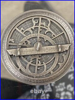 Astrolabe 2 oz high relief silver coin antiqued Cook Islands 2023