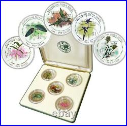 Australian flora set of five silver coins 1 oz 1 dollars Cook Island 1999