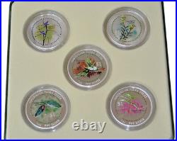 Australian flora set of five silver coins 1 oz 1 dollars Cook Island 1999