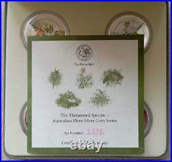 Australian flora set of five silver coins 1 oz 1 dollars Cook Island 1999