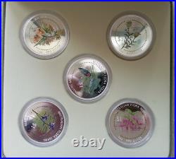 Australian flora set of five silver coins 1 oz 1 dollars Cook Island 1999