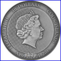 BATMAN 2 oz Silver High Relief Gilded Coin $10 Cook Islands 2021