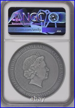 BATMAN DC COMICS 2021Cook Islands 2oz Silver High Relief Gilded Coin $10 NGC 70