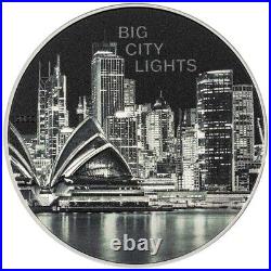 BIG CITY LIGHTS SYDNEY 2023 $5 1 oz Silver. 999 Smartminting HR Coin Cook Island