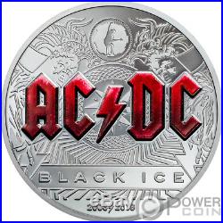 BLACK ICE 10th Anniversary ACDC 2 Oz Silver Coin 10$ Cook Islands 2018
