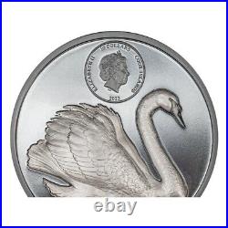 BLACK SWAN 2 Oz Silver Coin $10 Cook Islands 2023